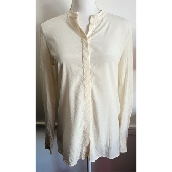 Tory Burch • Cream Ivory Silk Button Down Blouse - Picture 1 of 4